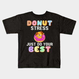 Don't Stress Best Donut Dog Dabbing Test Day Kids T-Shirt